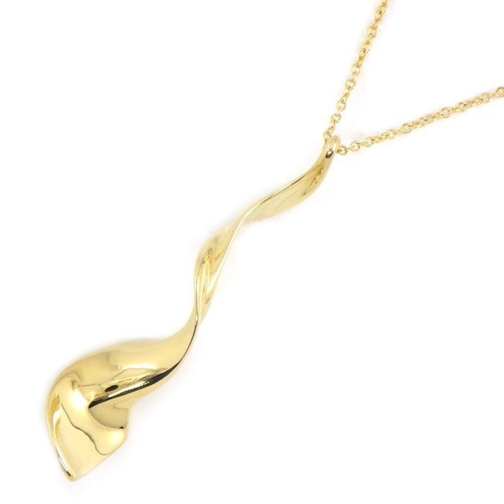 Tiffany Orchid Drop Spiral Twist Necklace Yellow Gold